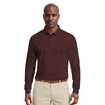 Men's Grand Slam Long Sleeve Fineline Heather Stripe Polo
