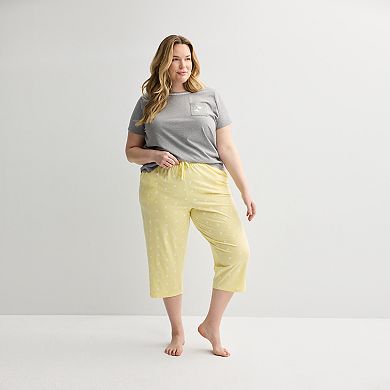 Plus Size Croft & Barrow® Mom's Day Pajama Top & Pajama Bottoms Sleep Set