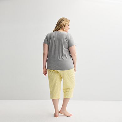 Plus Size Croft & Barrow® Mom's Day Pajama Top & Pajama Bottoms Sleep Set