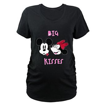 Disney's Mickey Mouse And Minnie Mouse Big Kisses Maternity Graphic Tee