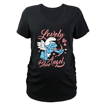 Maternity Smurfs Lovely Blue Angel Graphic Tee