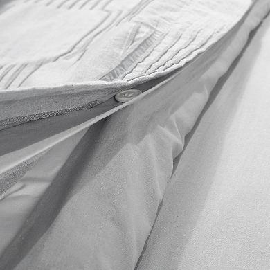 Lush Decor 3-Piece Sorano Chambray Textured Jacquard Cotton Duvet Cover Set