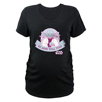 Maternity Star Wars Yoda Be Mine Will You Graphic Tee