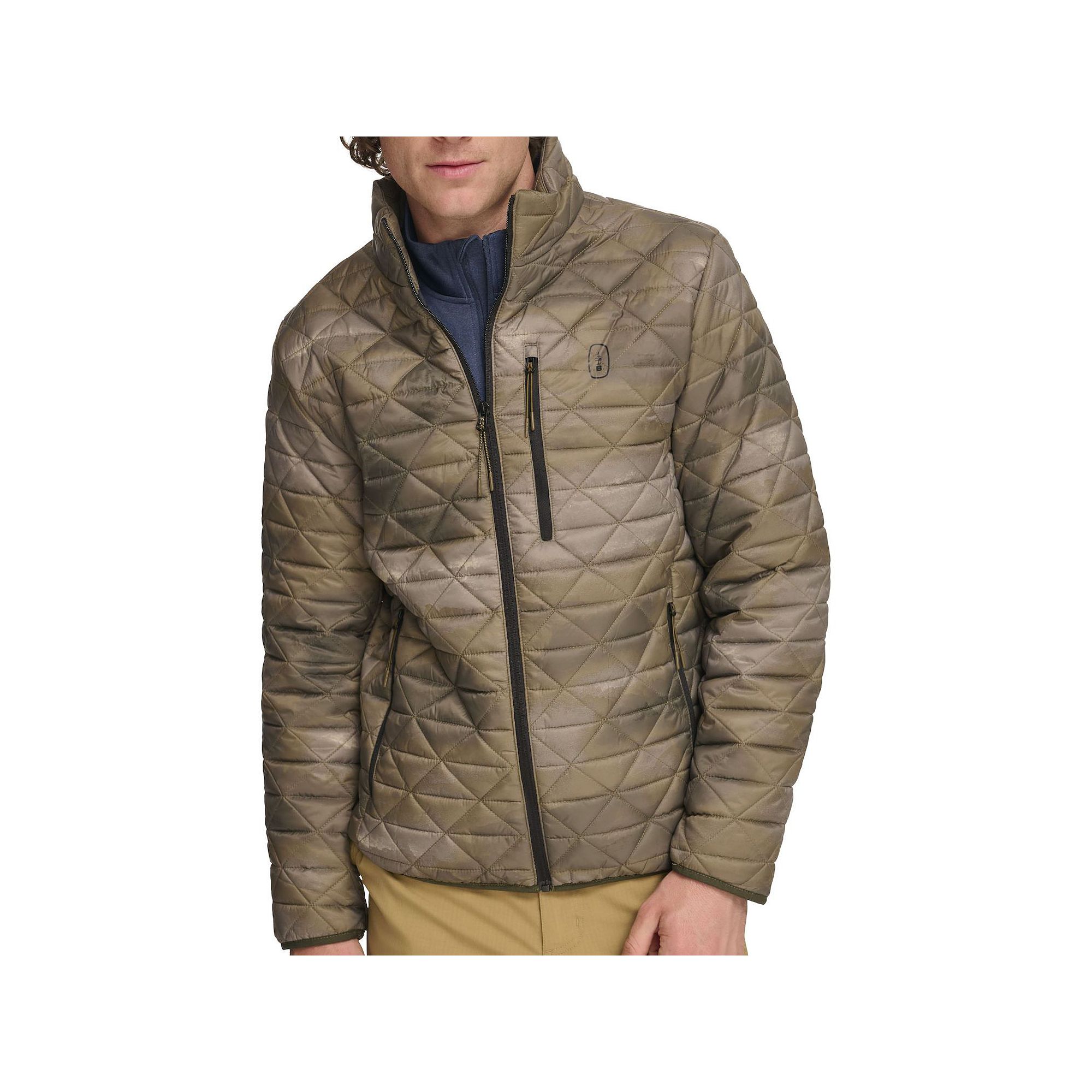 Mens G.H. Bass & Co. Packable Quilted Jacket, Size: Small, Green Combo