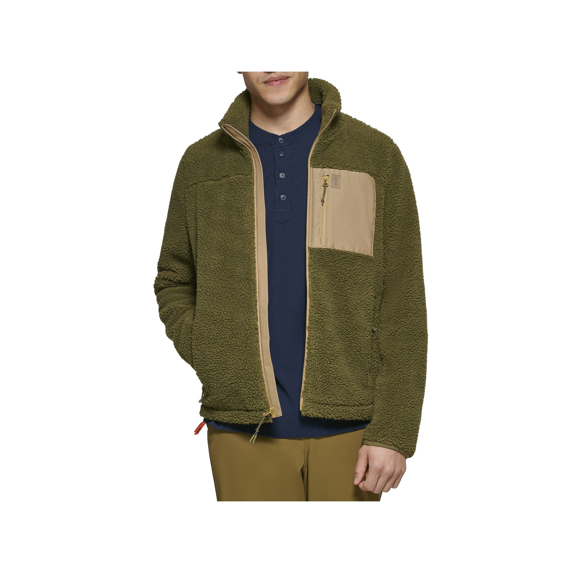Mens G.H. Bass & Co. Faux Sherpa Jacket, Size: Small, Green Night