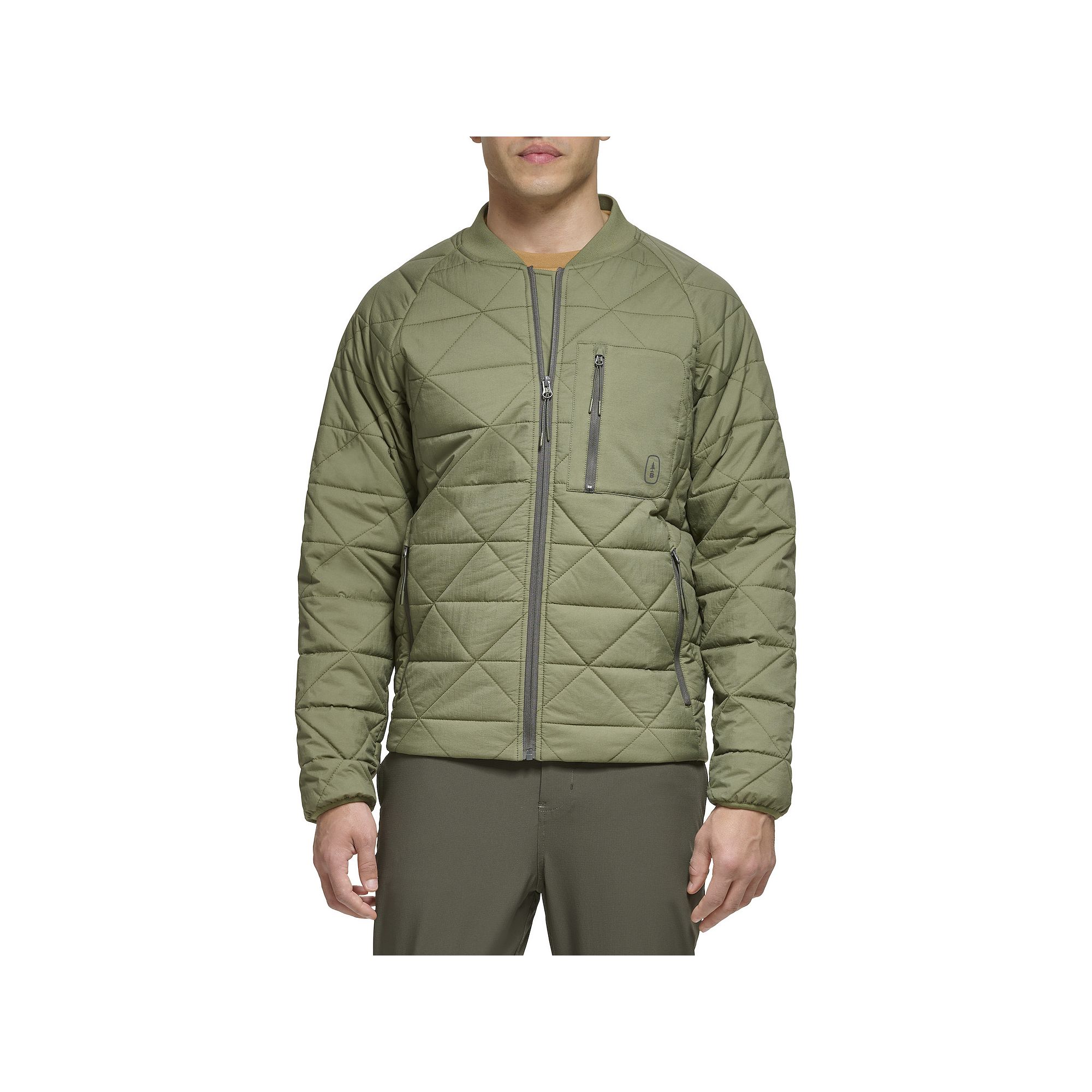 Mens G.H. Bass & Co. Diamond Quilted Puffer Jacket, Size: Small, Green