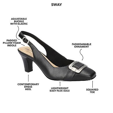 Easy Street Sway Women's Square Toe Slingback Pumps