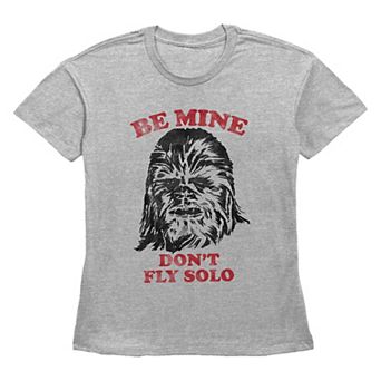 Women's Star Wars Chewbacca Be Mine Don't Fly Solo Graphic Tee