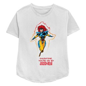 Women's Marvel X-Men Jean Grey Valentine You're On My Mind Relaxed Fit Graphic Tee