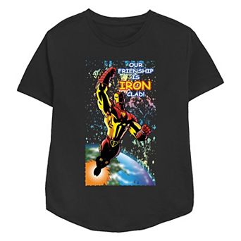Women's Marvel Iron Man Our Friendship Is Iron Clad Relaxed Fit Graphic Tee