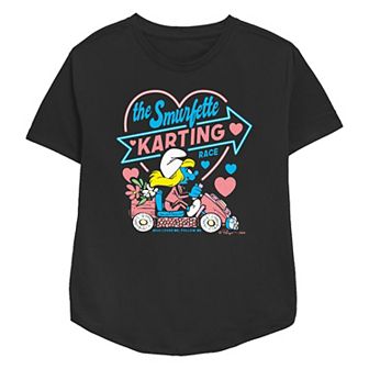 Women's Smurfs The Smurfette Karting Race Relaxed Fit Graphic Tee