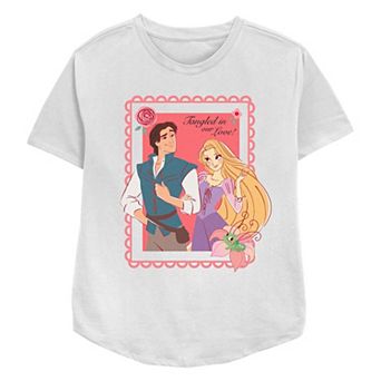 Disney's Tangled Flynn And Rapunzel Tangled In Love Women's Relaxed Fit Graphic Tee