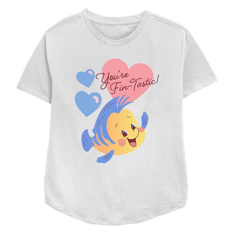 Disney's The Little Mermaid Flounder You're Fin-Tastic Women's Relaxed Fit Graphic Tee, 