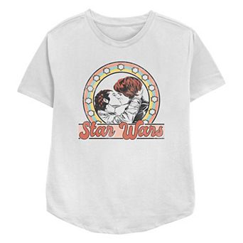 Women's Star Wars Princess Leia And Han Solo Kiss Relaxed Fit Graphic Tee