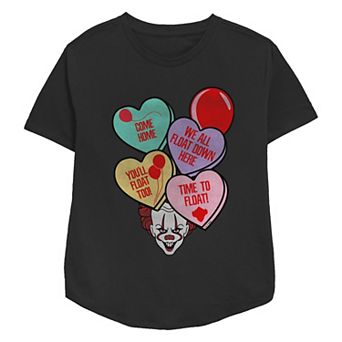 Women's IT Spooky Valentine's Day Candy Hearts Relaxed Fit Graphic Tee