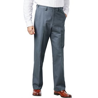 KingSize Men's Big & Tall Relaxed Fit Wrinkle-Free Expandable Waist Plain Front Pants