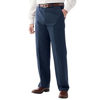 KingSize Men's Big & Tall Relaxed Fit Wrinkle-Free Expandable Waist Plain Front Pants
