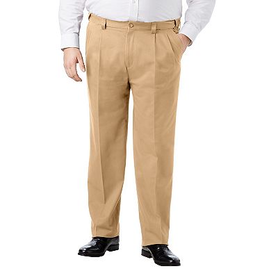 KingSize Men's Big & Tall Classic Fit Wrinkle-Free Expandable Waist Pleat Front Pants