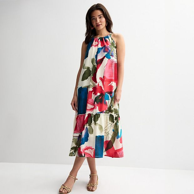 Women's 5th + Madison Edit Halter Neck Tiered Maxi Dress
