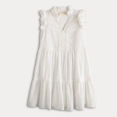 Women's 5th + Madison Edit Short Flutter Sleeve V-Neck Tiered Dress