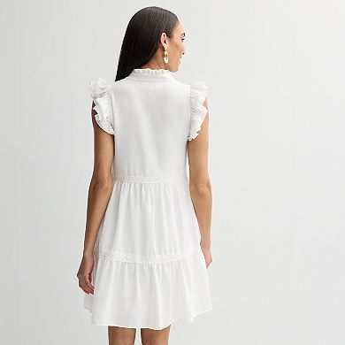 Women's 5th + Madison Edit Short Flutter Sleeve V-Neck Tiered Dress