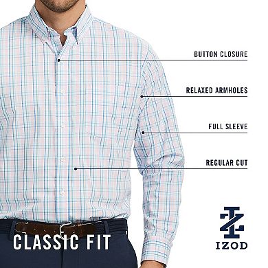 Men's IZOD Performance Comfort Classic Long Sleeve Button-Down Shirt