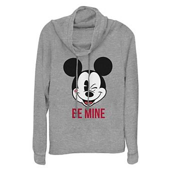 Disney's Mickey Mouse Be Mine Women's Cowlneck Graphic Lightweight Long Sleeve