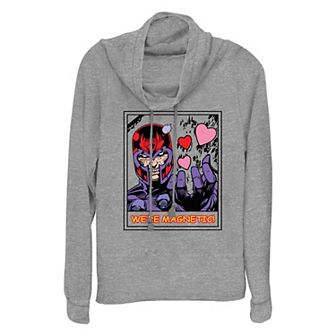 Women's Marvel X-Men Magneto We're Magnetic Cowlneck Graphic Lightweight Long Sleeve