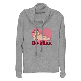 Women's Garfield Be Mine Cowlneck Graphic Lightweight Long Sleeve