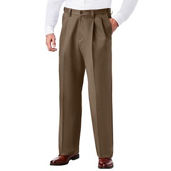 KingSize Men's Big & Tall Relaxed Fit Wrinkle-Free Expandable Waist Pleated Pants