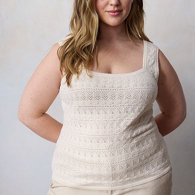 Plus Size LC Lauren Conrad Squareneck Sweater Tank Top