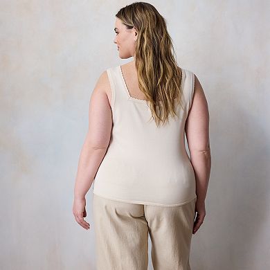 Plus Size LC Lauren Conrad Squareneck Sweater Tank Top