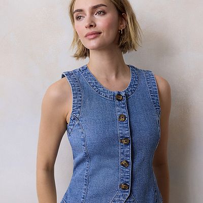 タグ付き✨ENFOLD ROUND COLLAR VEST ラウンドカラーベスト Women's LC Lauren Conrad Longline Vest