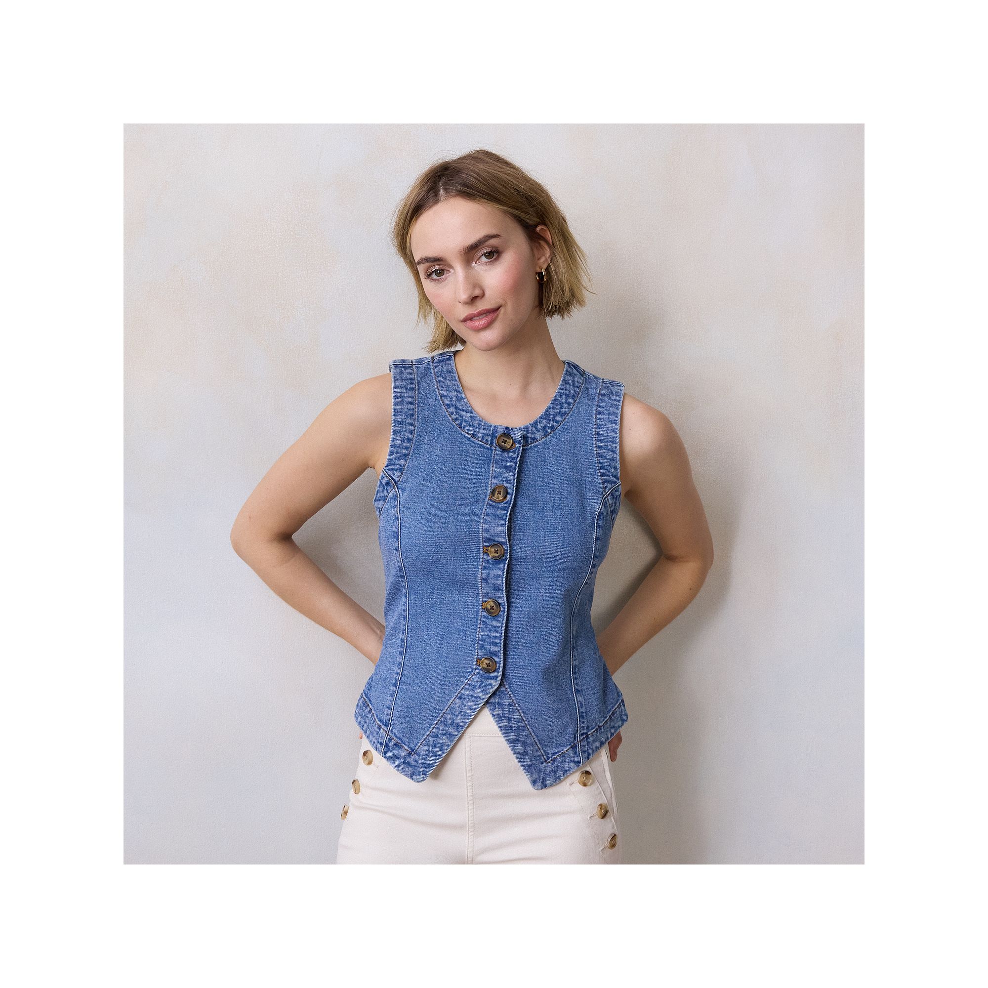 Womens LC Lauren Conrad Longline Vest, Size: XS, Alex Blue