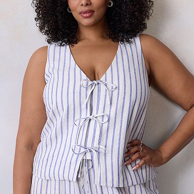 Plus Size LC Lauren Conrad Tie Front Vest