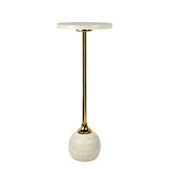 Evelyn Modern Glam Metal/Resin Mosaic Pedestal Drink Table