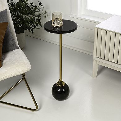 Evelyn 26" Modern Glam Metal/Resin Mosaic Top Pedestal Drink Table and Decorative End Table