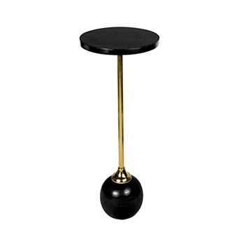 Evelyn 26" Modern Glam Metal/Resin Mosaic Top Pedestal Drink Table and Decorative End Table