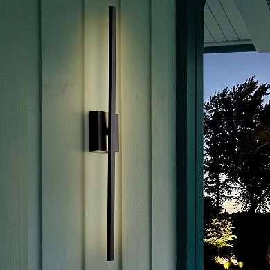 Vara Minimalist Indoor/Outdoor Metal 350-Degree Rotate Dimmable Integrated Linear LED Wall Sconce