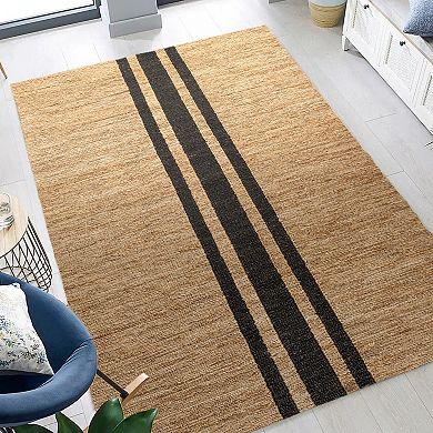Biot Traditional Rustic Handwoven Jute Area Rug