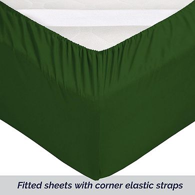Elegant Comfort Extra Deep 18-21 Inch Fitted Sheet for High Mattress- All Around Elastic with Straps