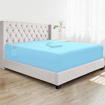 Elegant Comfort Extra Deep 18-21 Inch Fitted Sheet for High Mattress- All Around Elastic with Straps