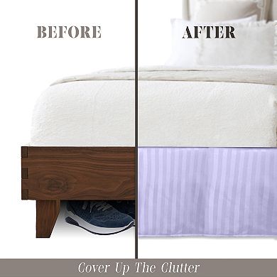 Elegant Comfort 1-Piece Stripe Bed Skirt 14 inch Drop