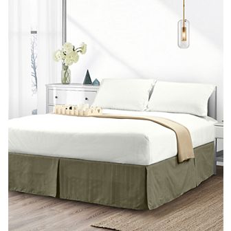 Elegant Comfort 1 pc Stripe Bed Skirt 14 inch Drop