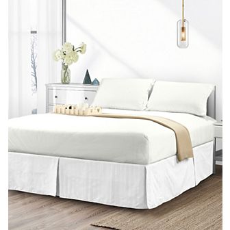 Elegant Comfort 1 pc Stripe Bed Skirt 14 inch Drop