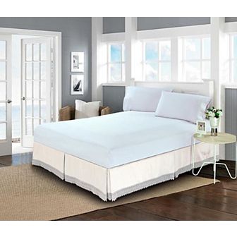 Elegant Comfort Lace Fringe Bed Skirt 15 inch Drop