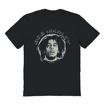 Men's Bob Marley Bob Face Circle Graphic Tee