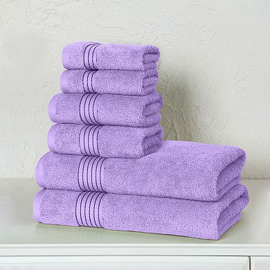 Elegant Comfort 6-Piece Embroidered Turkish Cotton Towel Set