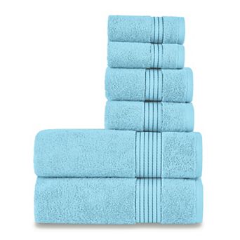 Elegant Comfort 6 pc Embroidered Turkish Cotton Towel Set