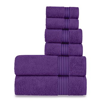 Elegant Comfort 6 pc Embroidered Turkish Cotton Towel Set